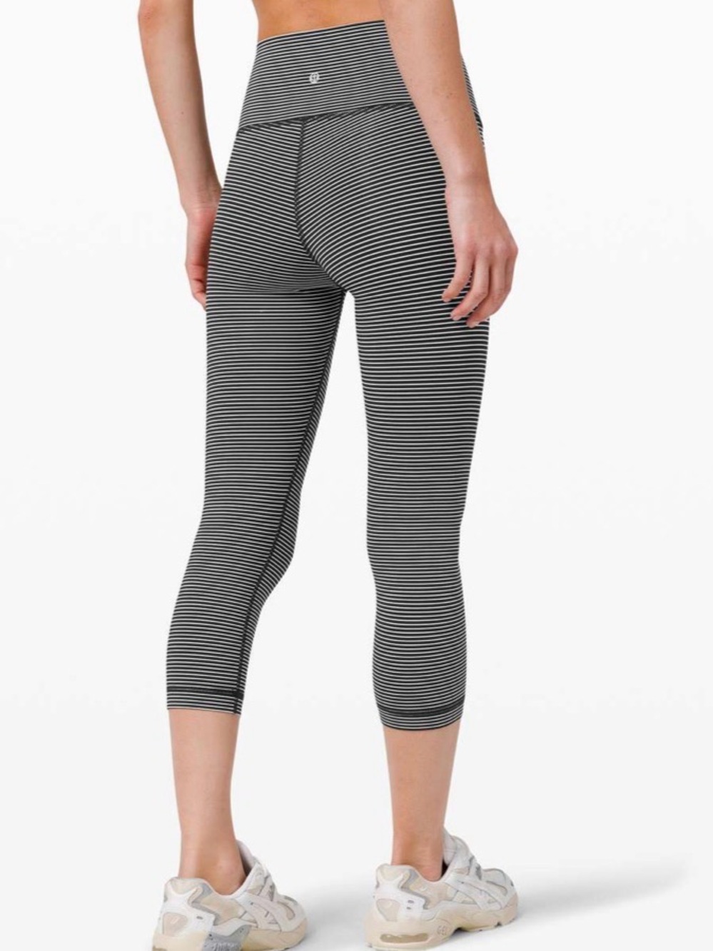 LULULEMON • Wunder Under Crop High-Rise Luxtreme 21" Hype Stripe Black size 6